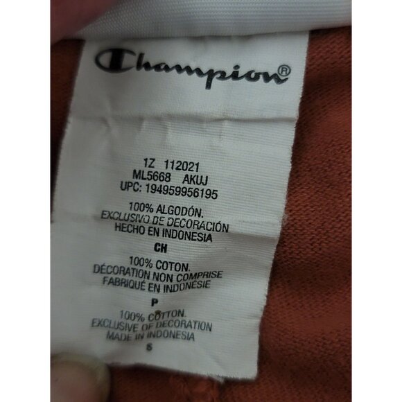 Champion Womens Small Cotton Athletic Shorts Rust Red With White Trim - Picture 4 of 4